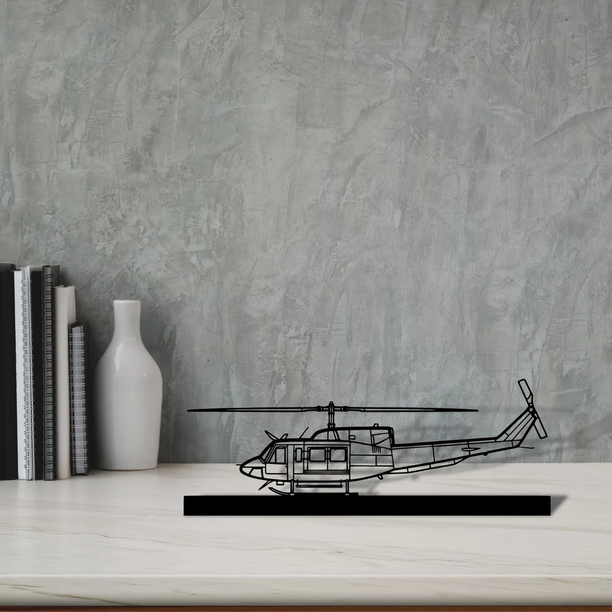 bell-212-sentry Silhouette Metal Art Stand - Tinvibe