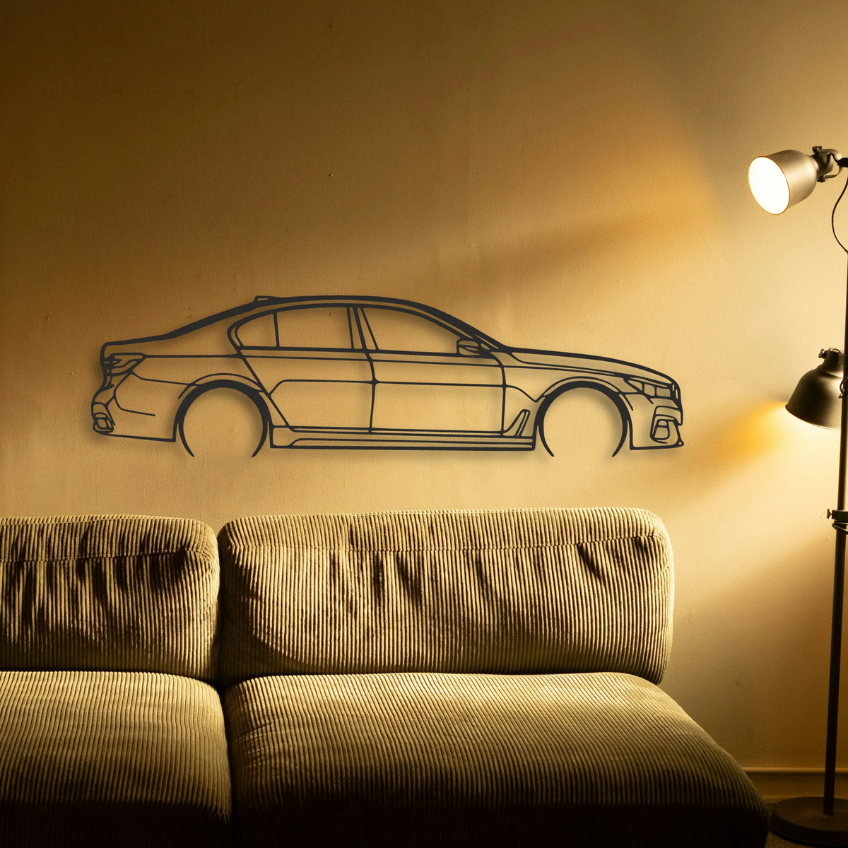 BMW 750i Classic Silhouette Metal Wall Art - Tinvibe