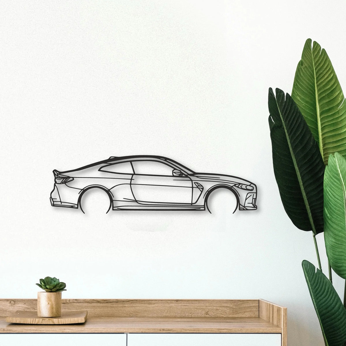 BMW M4 CSL Classic Silhouette Metal Wall Art - Tinvibe