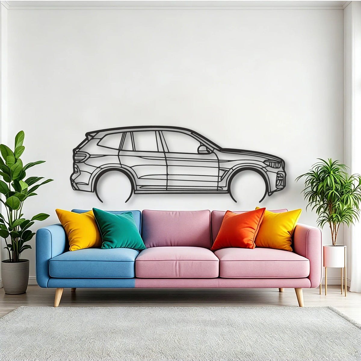 BMW X3 Classic Silhouette Metal Wall Art - Tinvibe
