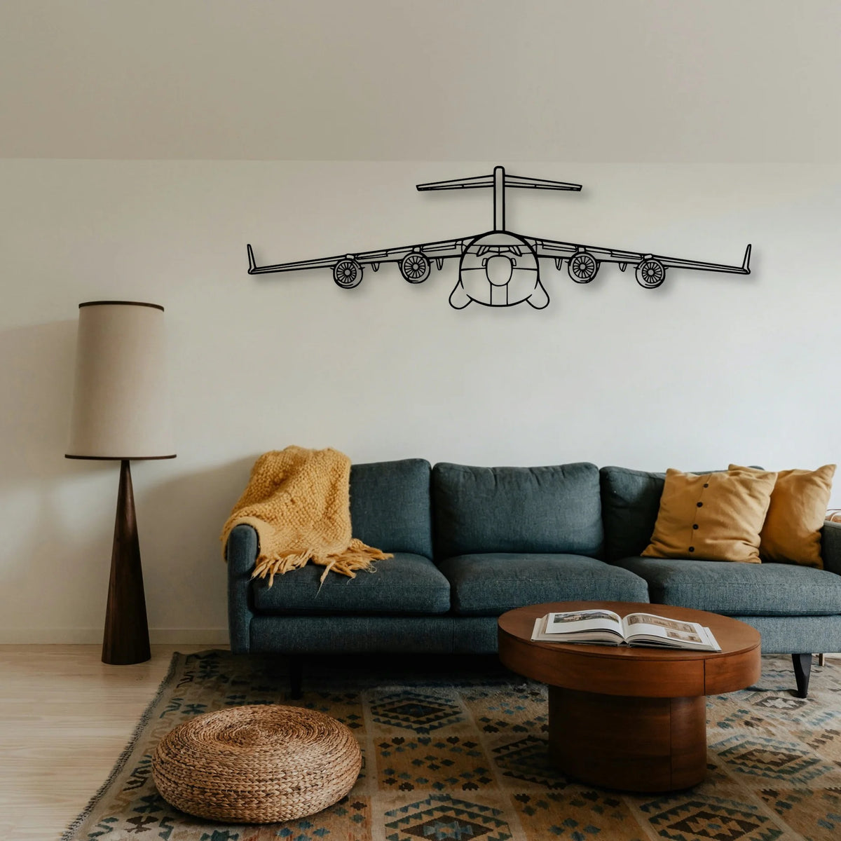 Boeing C17 Classic Aircraft Silhouette Metal Wall Art - Tinvibe
