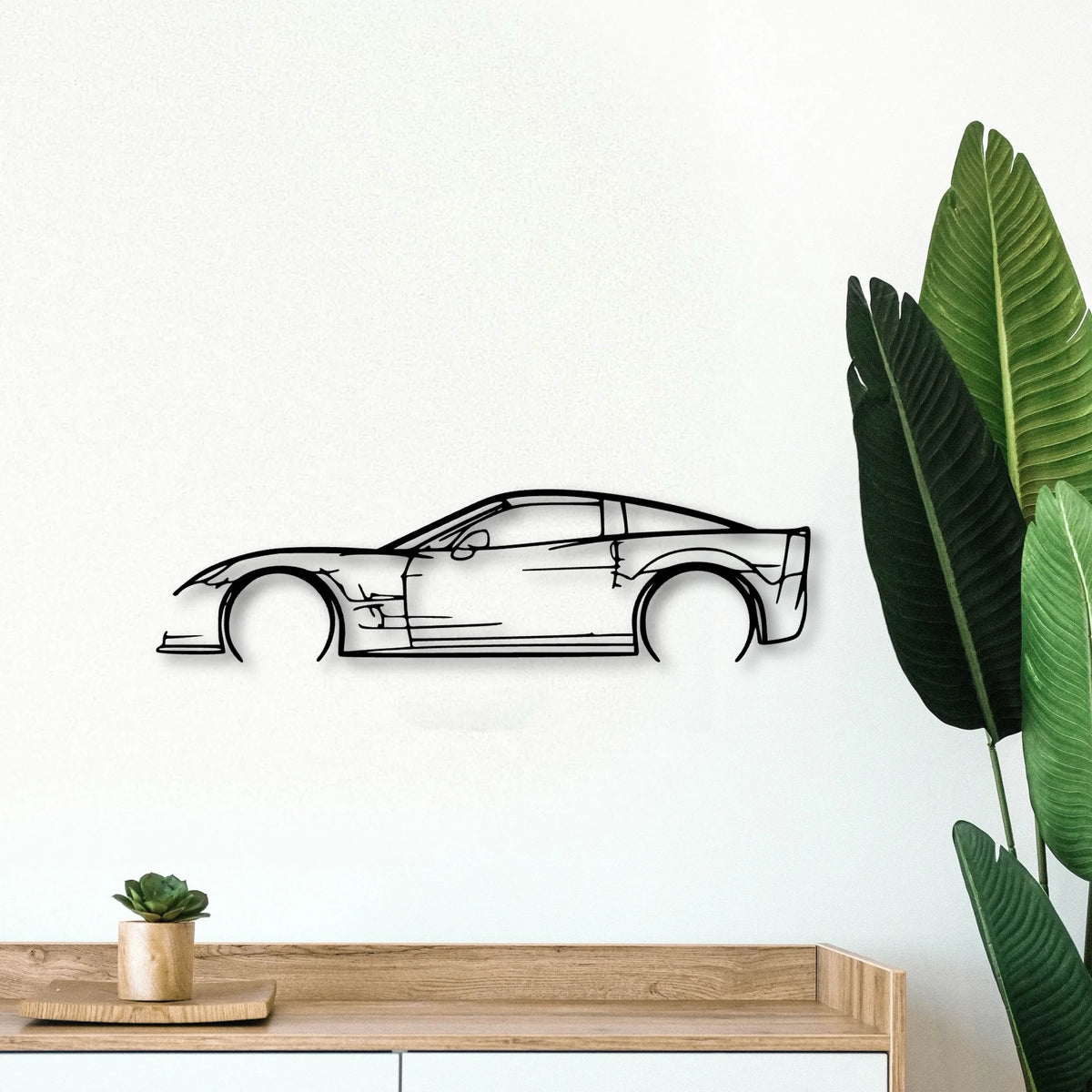 C6 ZR1 2 Classic Silhouette Metal Wall Art - Tinvibe