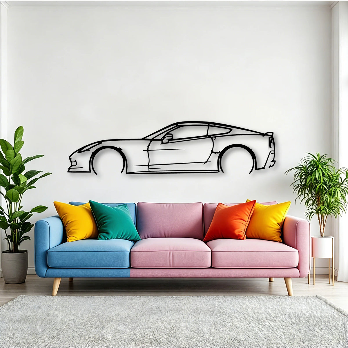 C7 Classic Silhouette Metal Wall Art - Tinvibe