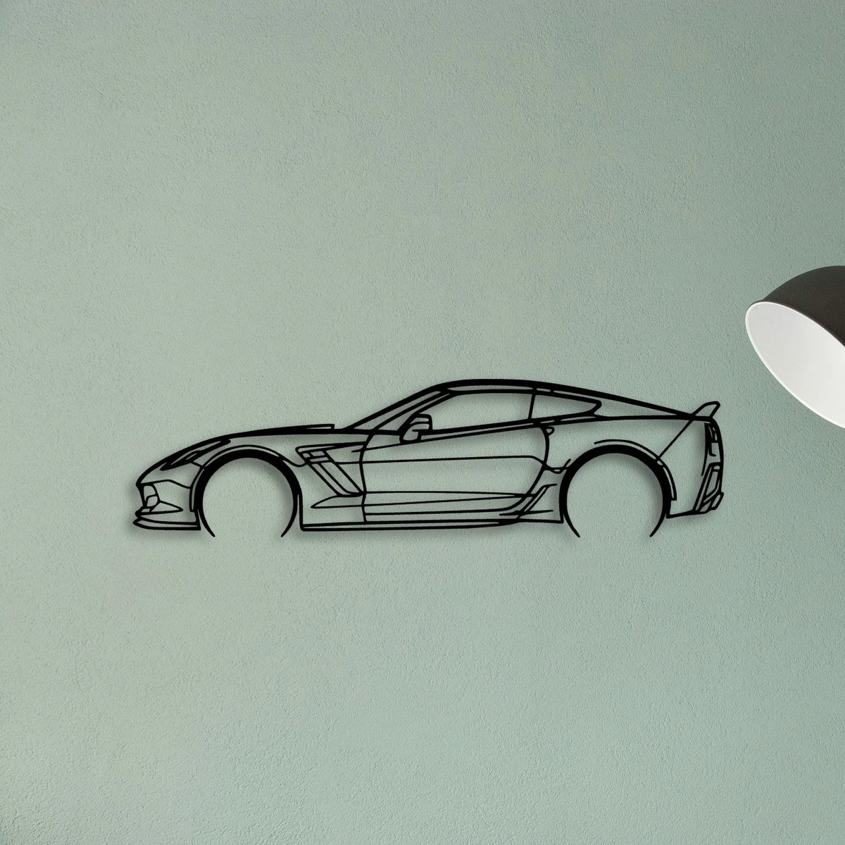 C7 Z06 2 Classic Silhouette Metal Wall Art - Tinvibe