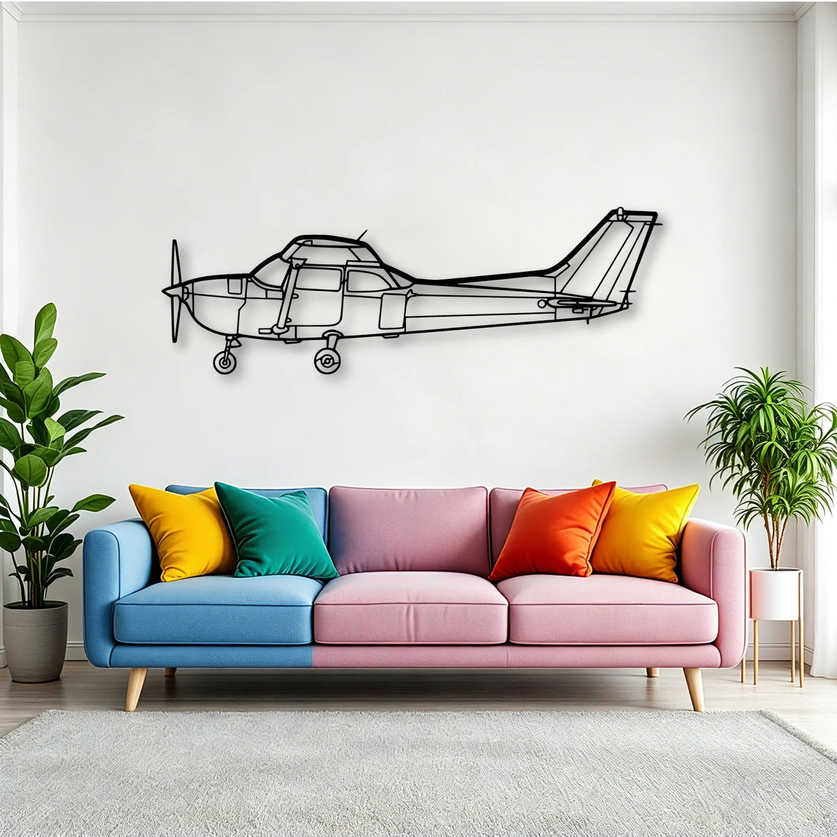 Cesna 172 Classic Aircraft Silhouette Metal Wall Art - Tinvibe