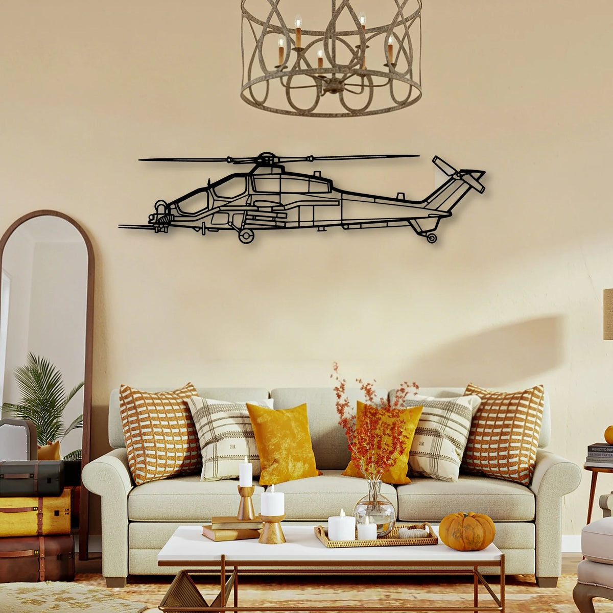 Ch 53K King Stallion Classic Aircraft Silhouette Metal Wall Art - Tinvibe