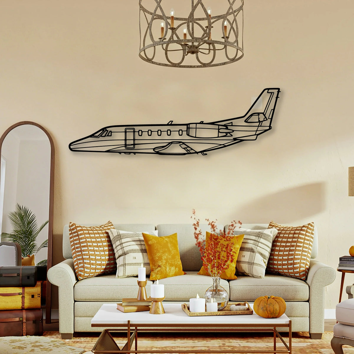 Citation Ii 2 Classic Aircraft Silhouette Metal Wall Art - Tinvibe