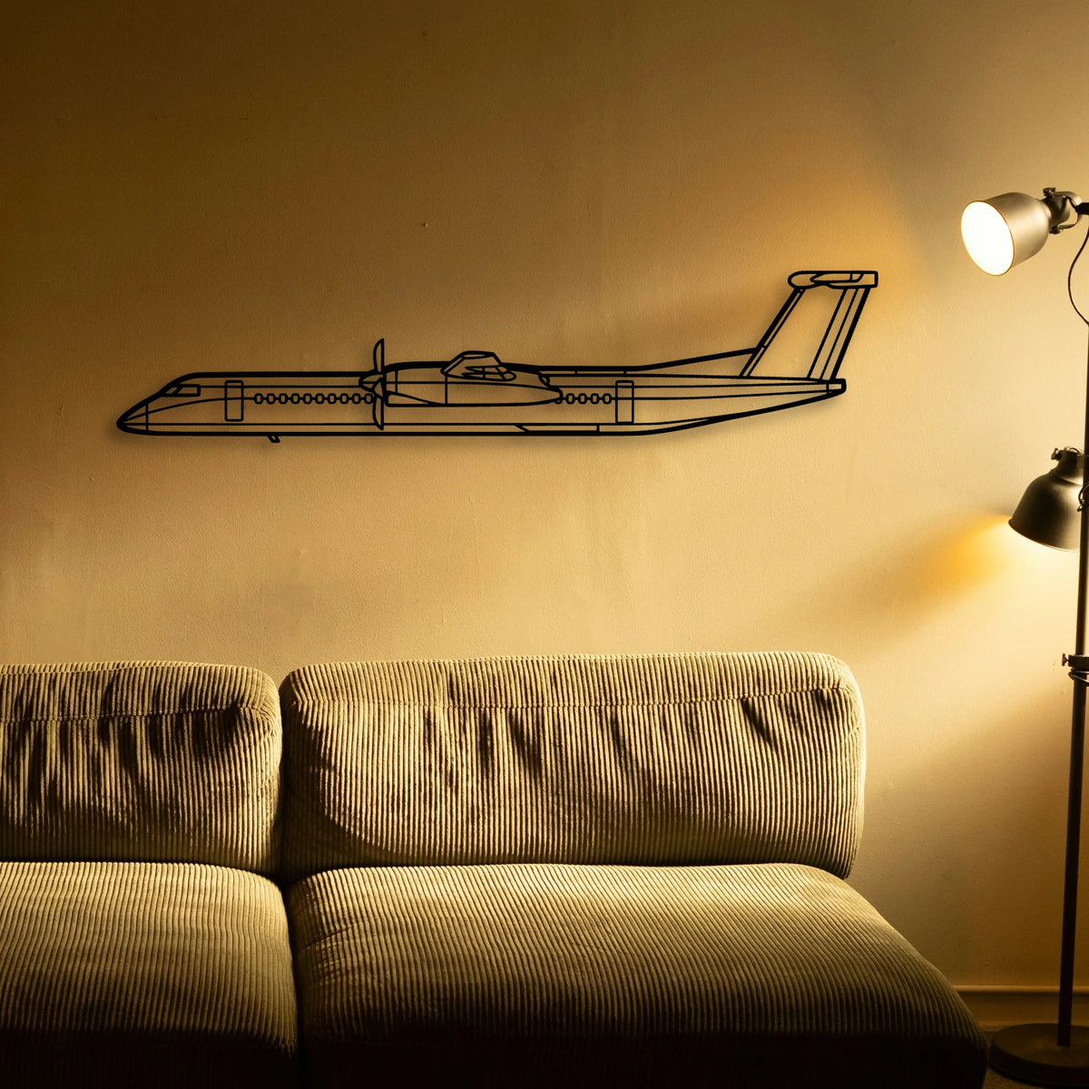 Dash 8 Q400 2 Classic Aircraft Silhouette Metal Wall Art - Tinvibe