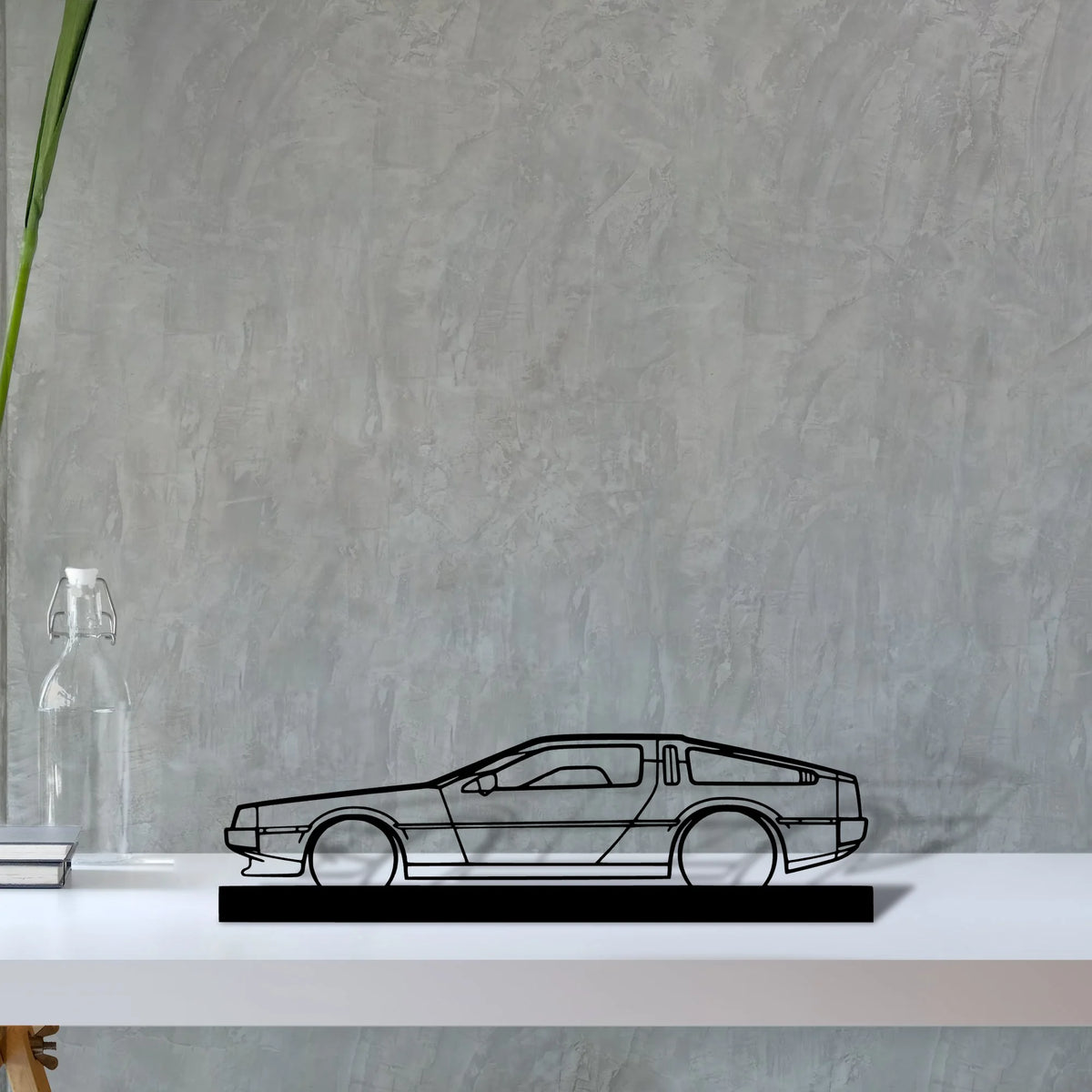 delorean Silhouette Metal Art Stand - Tinvibe
