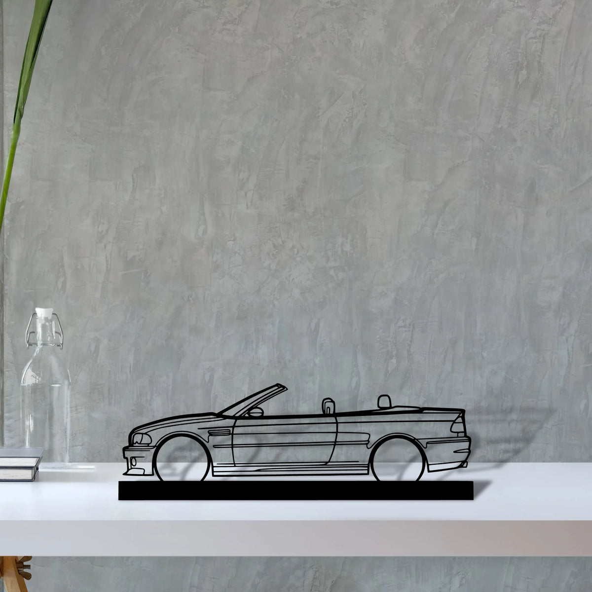 e46-m3-convertible Silhouette Metal Art Stand - Tinvibe