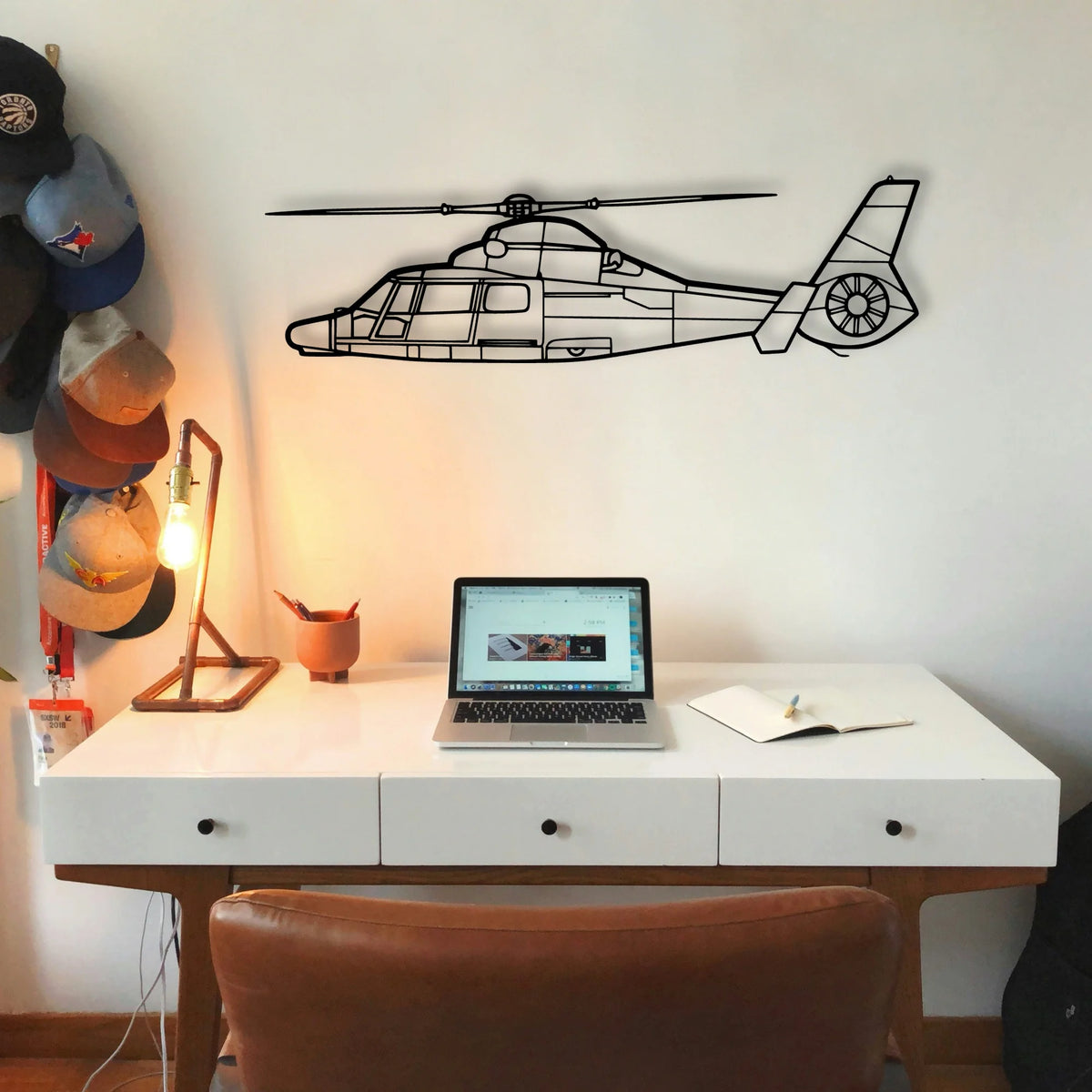 EC135T2 Classic Aircraft Silhouette Metal Wall Art - Tinvibe