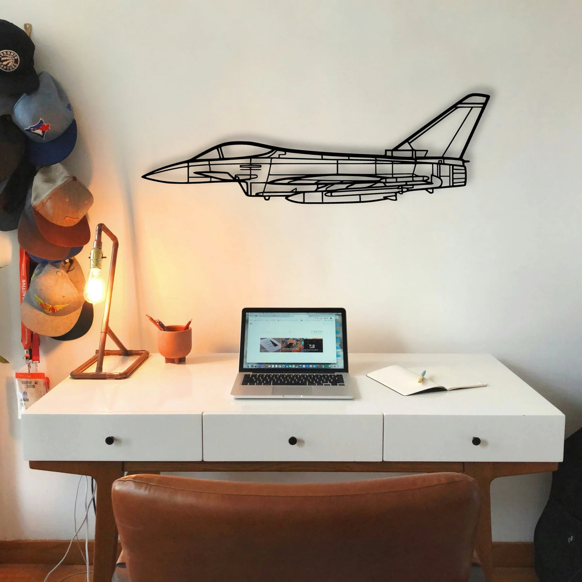 Eurofighter Typhoon Classic Aircraft Silhouette Metal Wall Art - Tinvibe