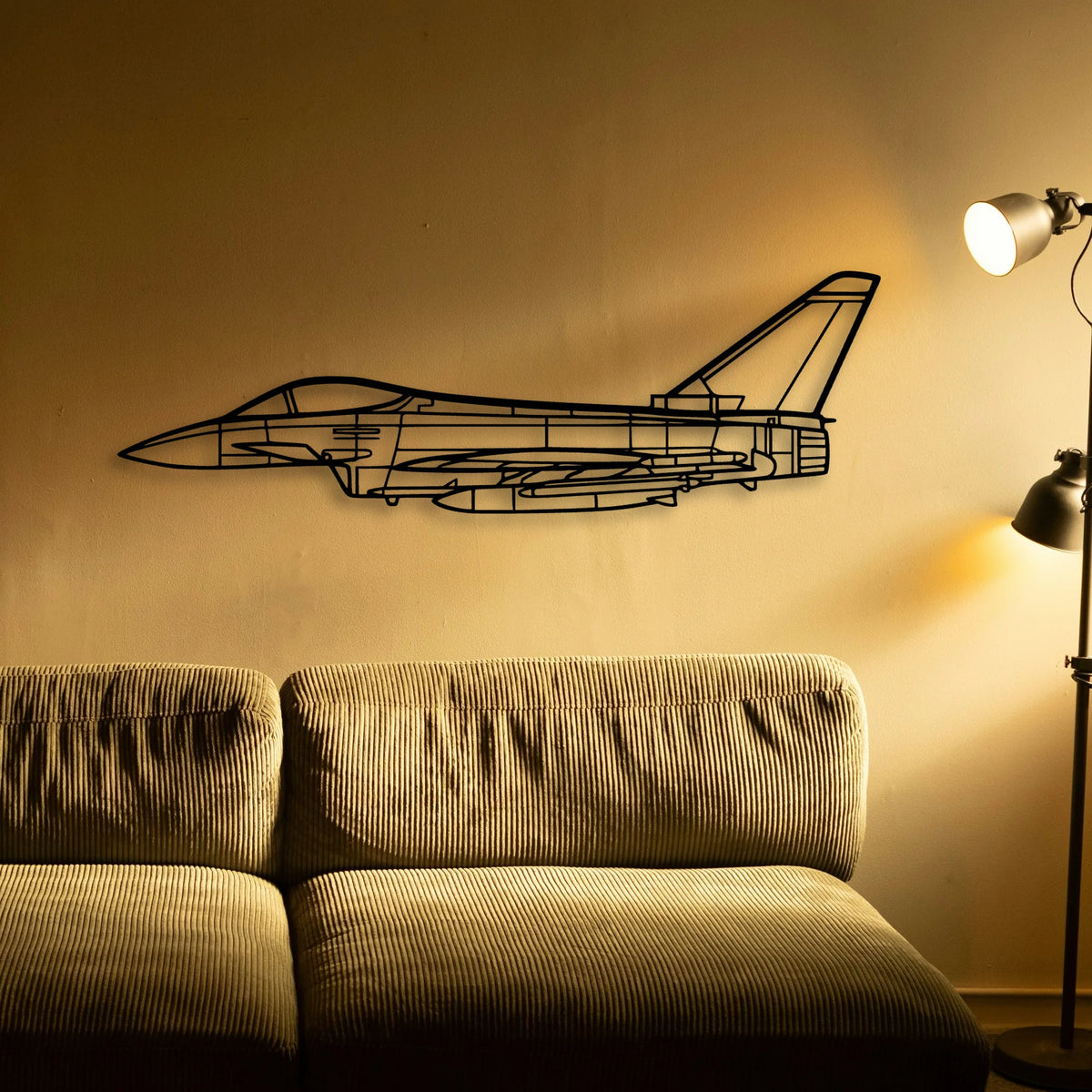 Eurofighter Typhoon Classic Aircraft Silhouette Metal Wall Art - Tinvibe