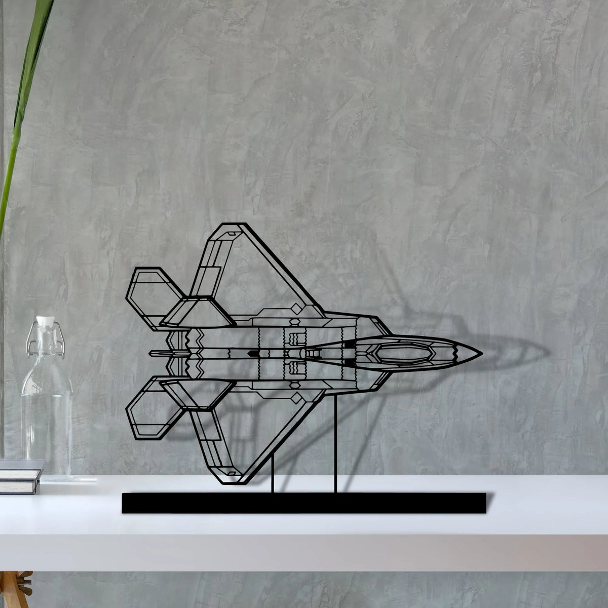 f-22-raptor-6 Silhouette Metal Art Stand - Tinvibe