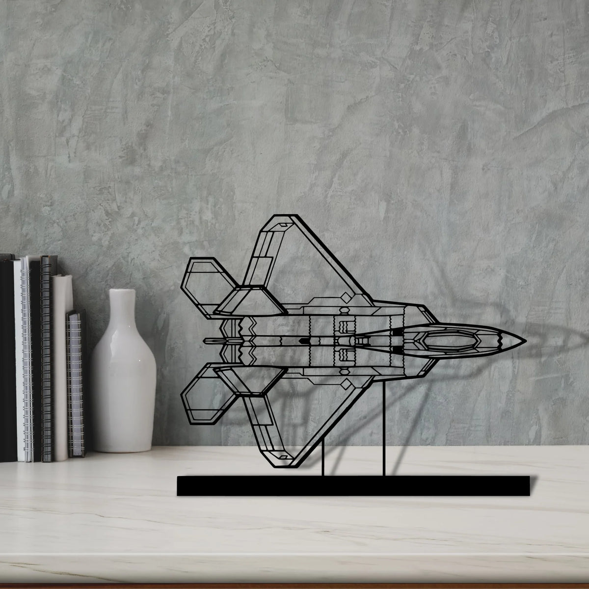 f-22-raptor-6 Silhouette Metal Art Stand - Tinvibe