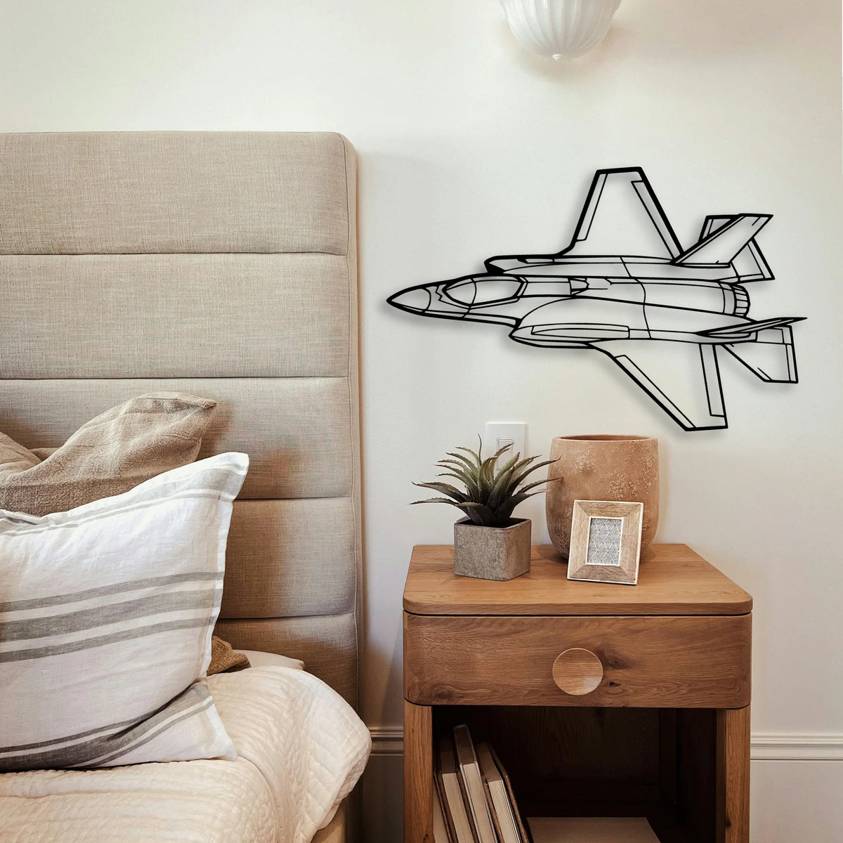 F 35A Lightning Ii Classic Aircraft Silhouette Metal Wall Art - Tinvibe