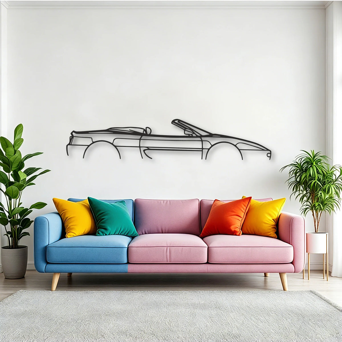 Ferrari F355 Spider Classic Silhouette Metal Wall Art - Tinvibe