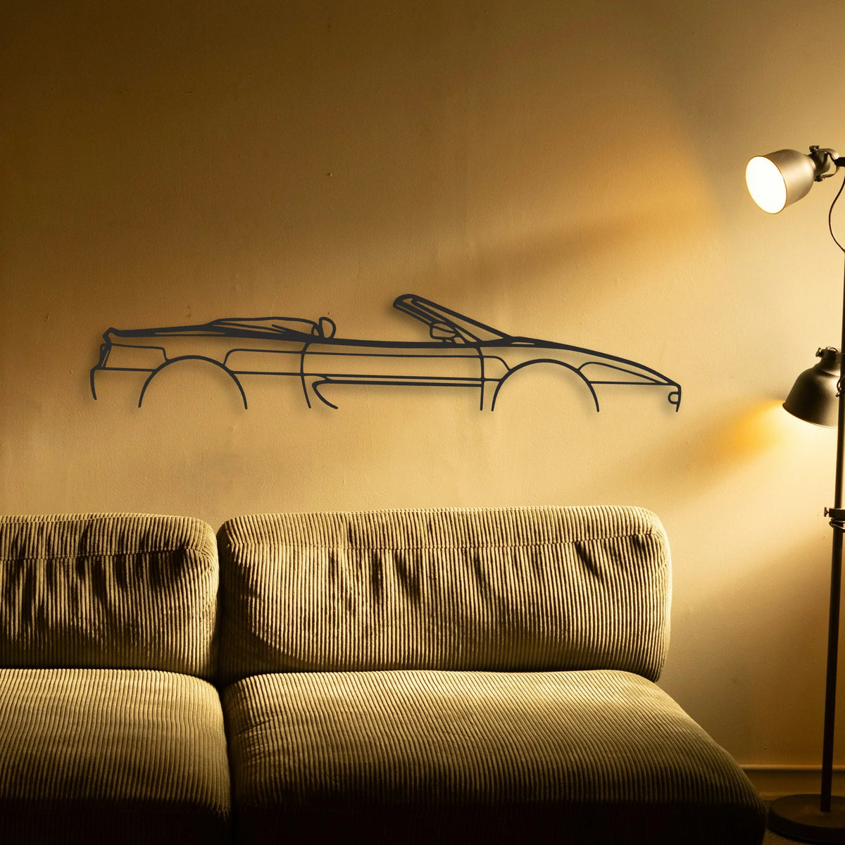 Ferrari F355 Spider Classic Silhouette Metal Wall Art - Tinvibe