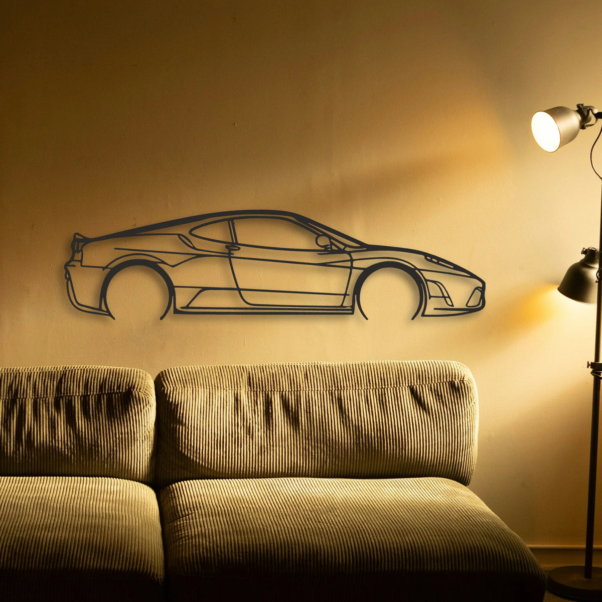 Ferrari F430 Scuderia Classic Silhouette Metal Wall Art - Tinvibe