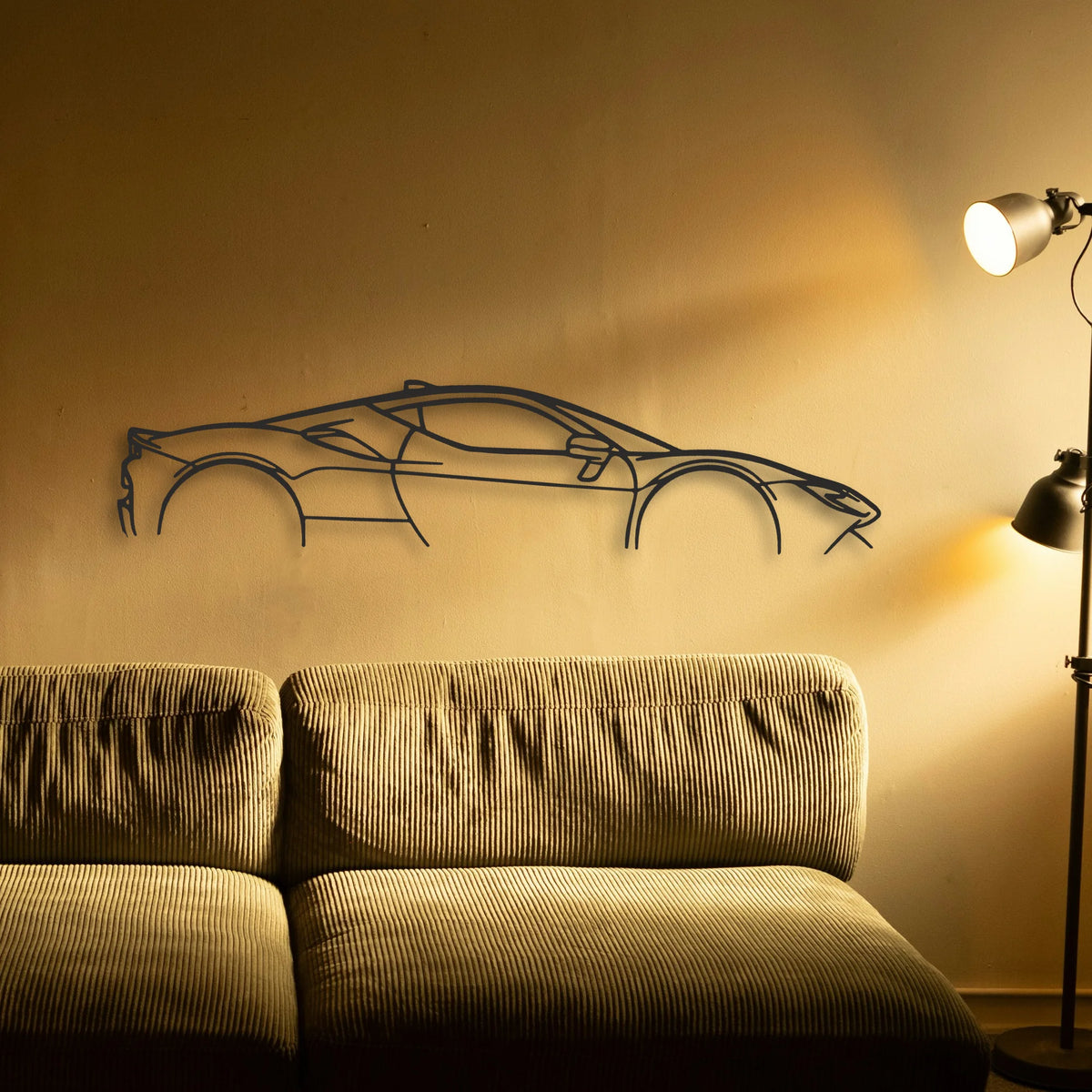Ferrari SF90 Stradale Classic Silhouette Metal Wall Art - Tinvibe