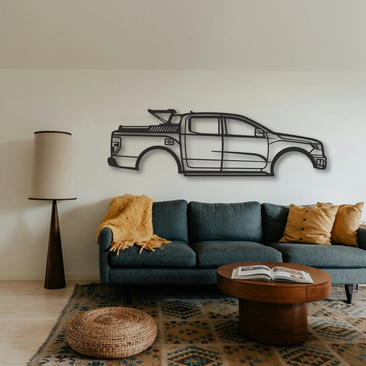 Ford F150 Classic Silhouette Metal Wall Art - Tinvibe