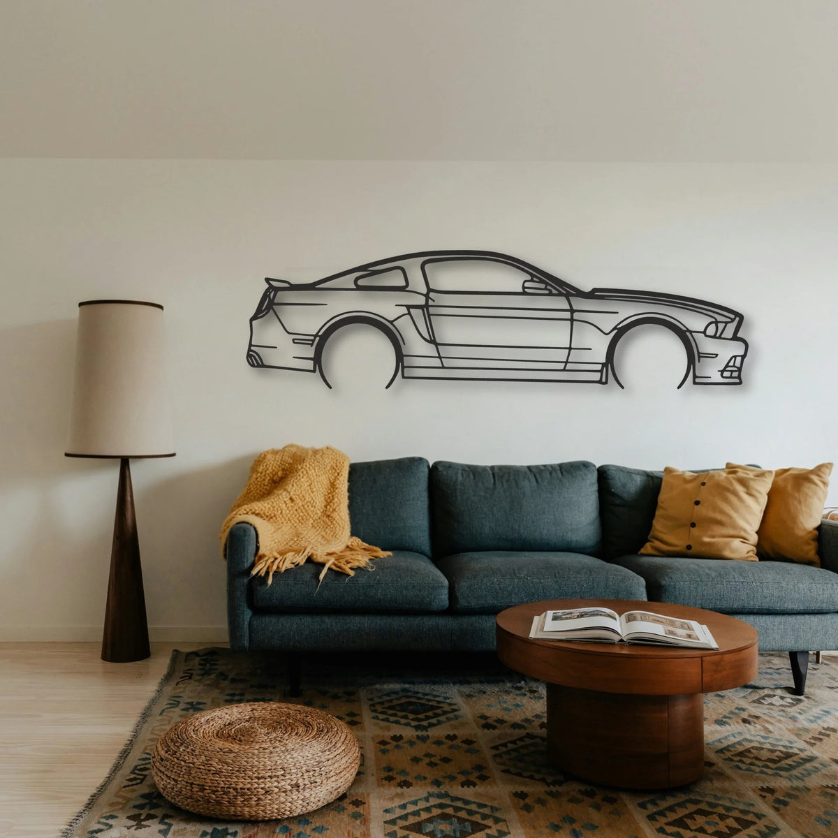 Ford Mustang GT 2013 Classic Silhouette Metal Wall Art - Tinvibe