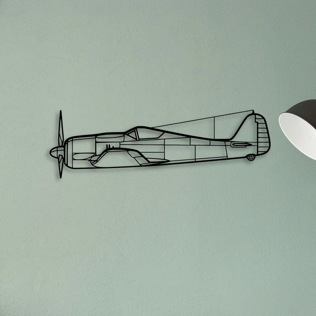 FW190A Classic Aircraft Silhouette Metal Wall Art - Tinvibe