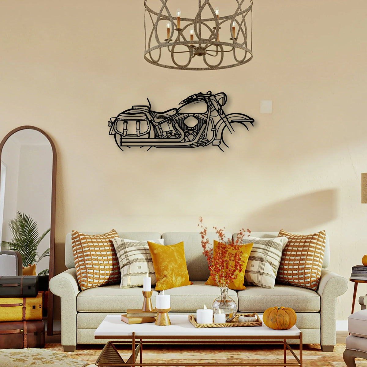 Heritage Classic 1944 Classic Motorcycle Silhouette Metal Wall Art - Tinvibe