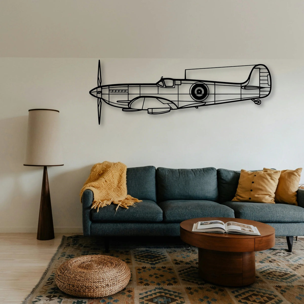Hu 16B Albatross Classic Aircraft Silhouette Metal Wall Art - Tinvibe