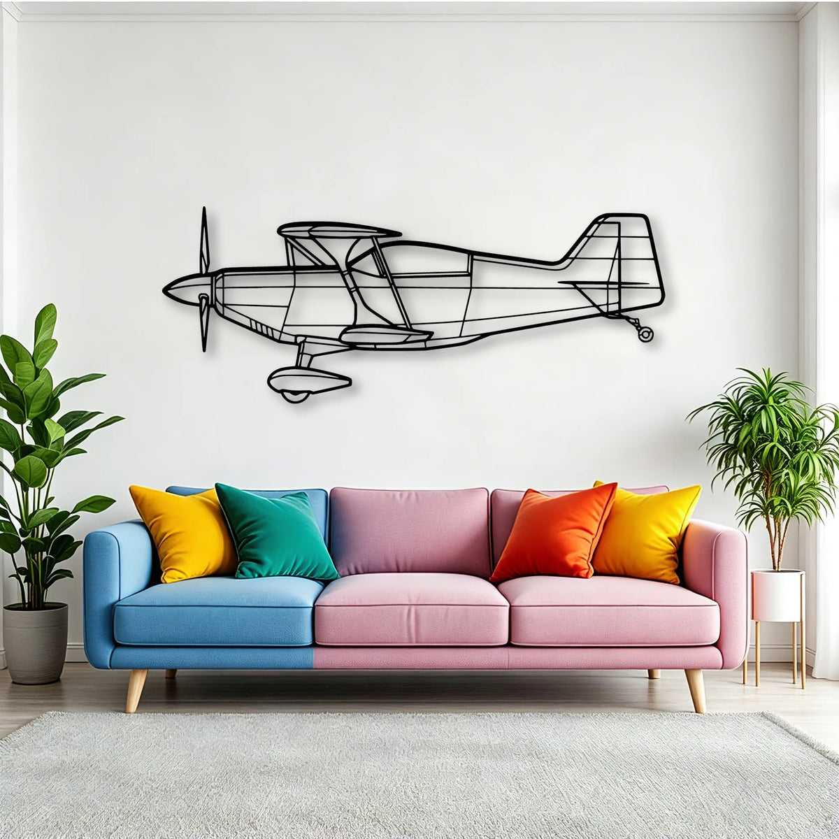 Husky A 1C Classic Aircraft Silhouette Metal Wall Art - Tinvibe