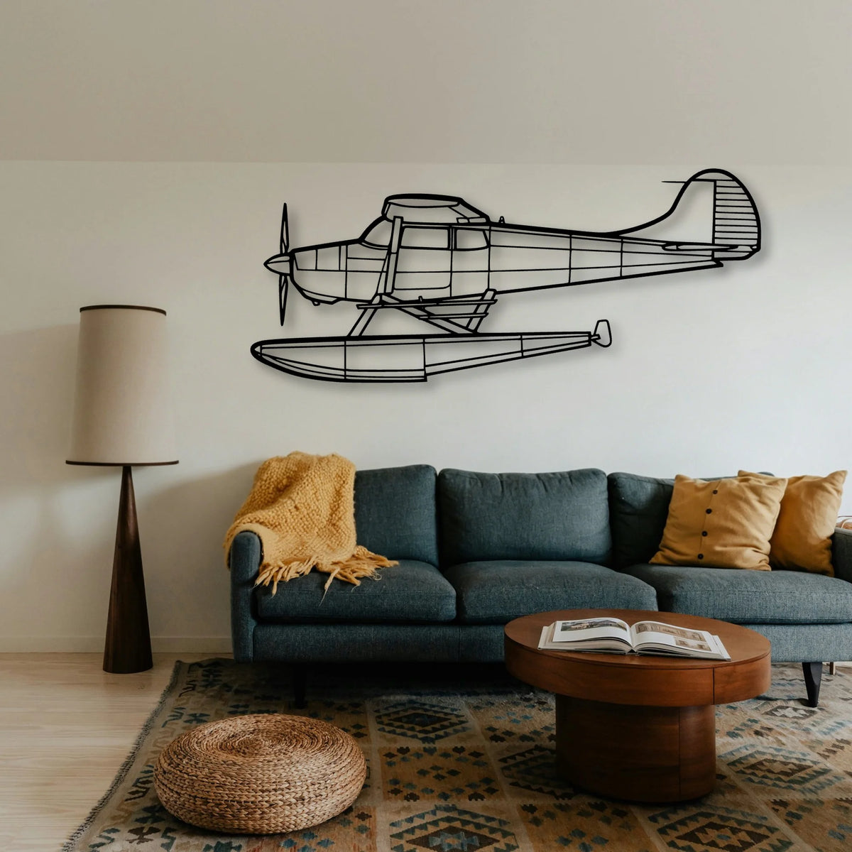 J 3 Cub Classic Aircraft Silhouette Metal Wall Art - Tinvibe