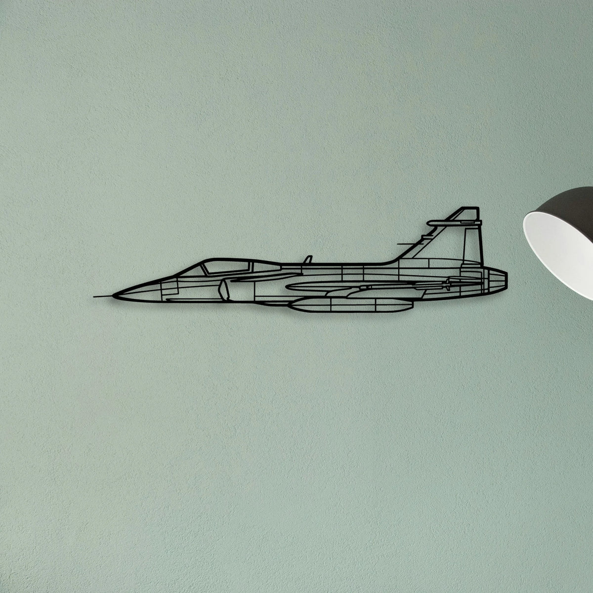 Jas 39 Gripern Classic Aircraft Silhouette Metal Wall Art - Tinvibe