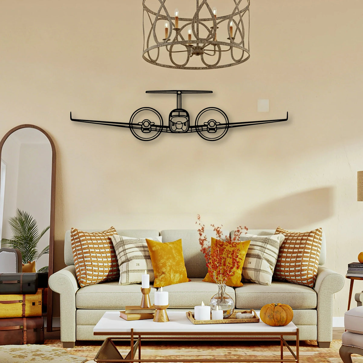 King Air 350 2 Classic Aircraft Silhouette Metal Wall Art - Tinvibe