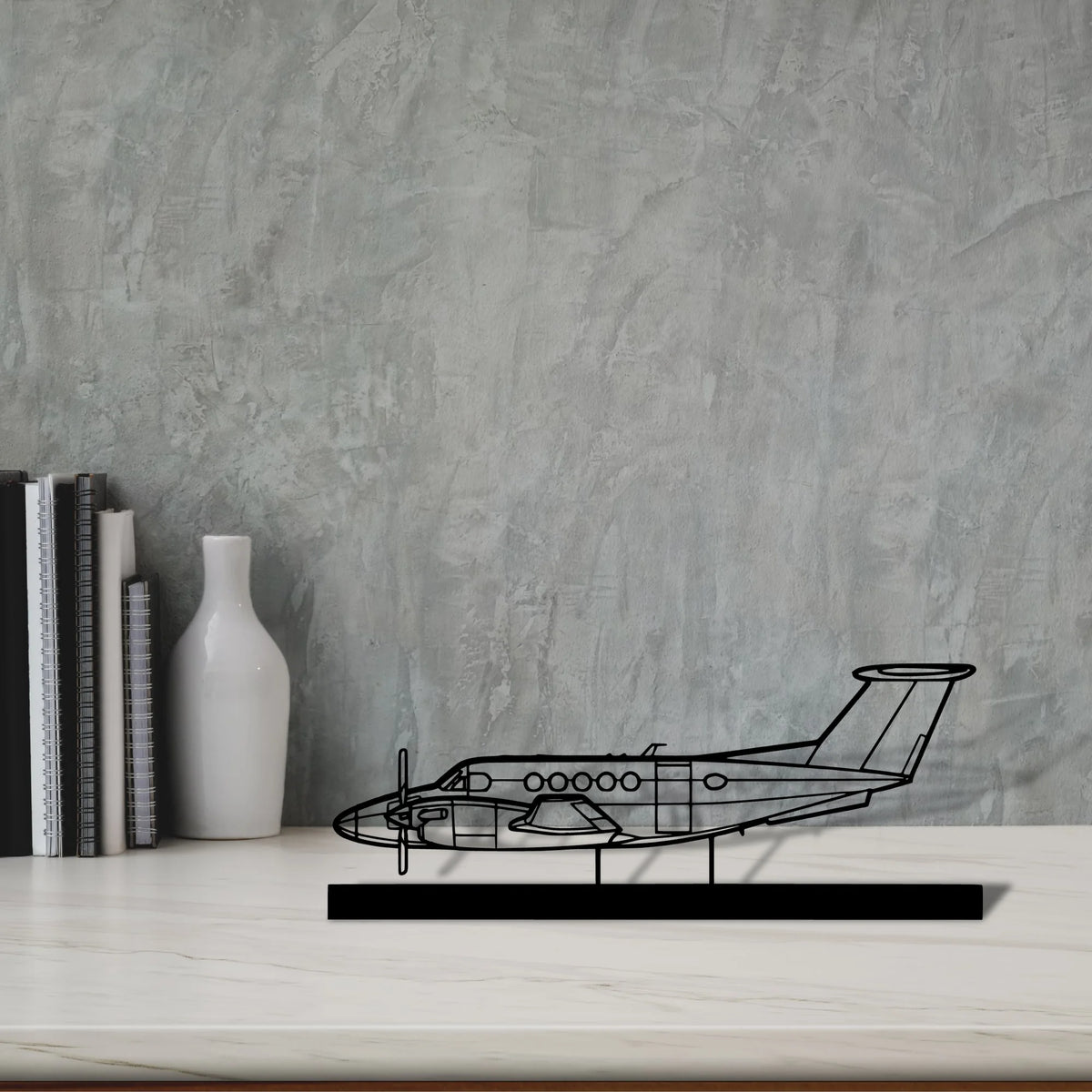 king-air-b200 Silhouette Metal Art Stand - Tinvibe