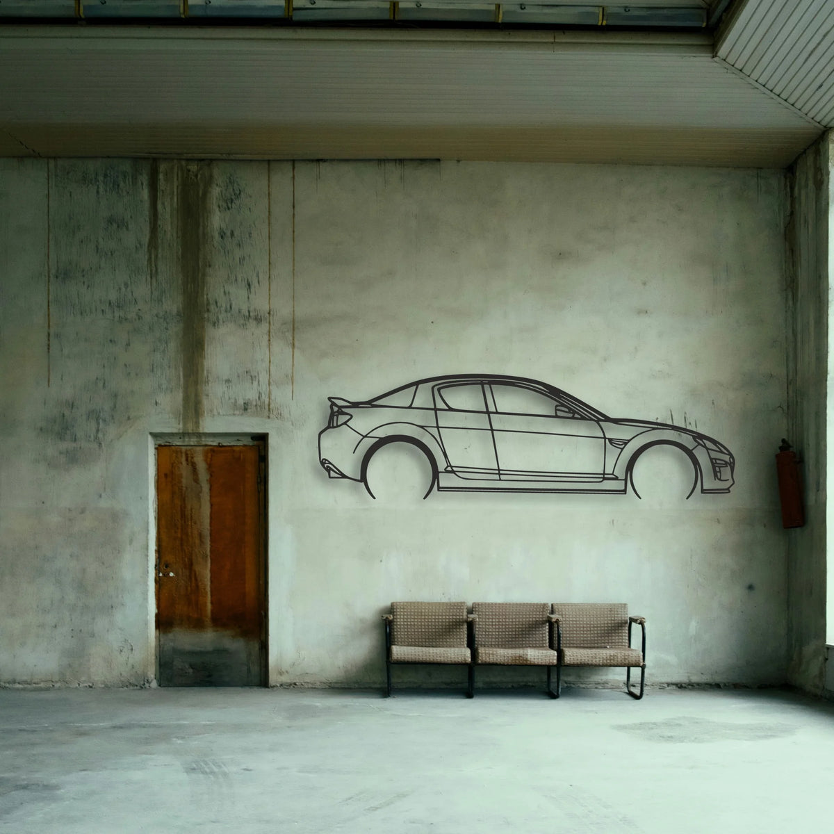 Mazda RX8 Classic Silhouette Metal Wall Art - Tinvibe