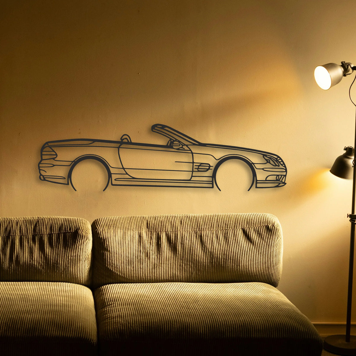 Mercedes SL55 R230 Classic Silhouette Metal Wall Art - Tinvibe