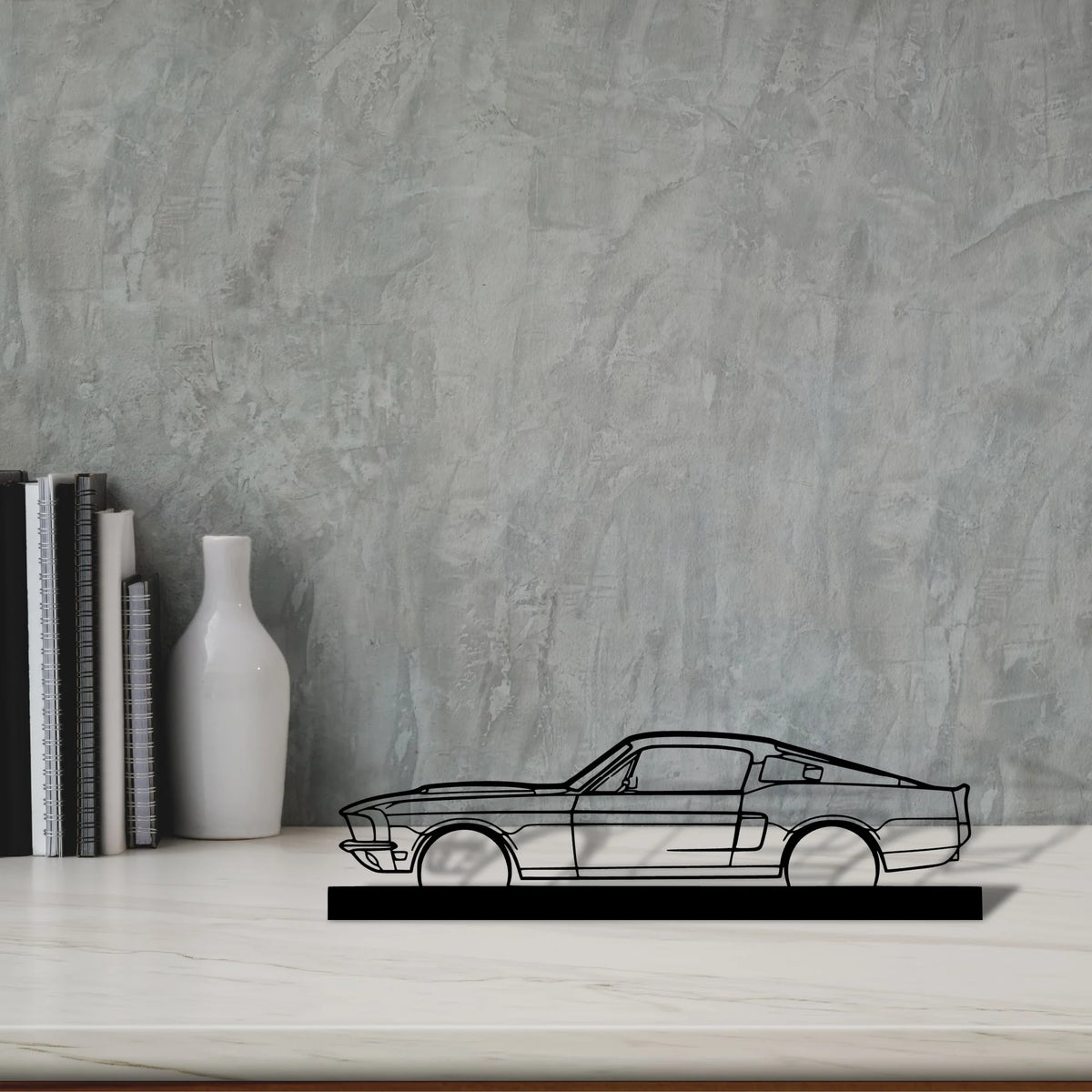 mustang-gt-1967 Silhouette Metal Art Stand - Tinvibe