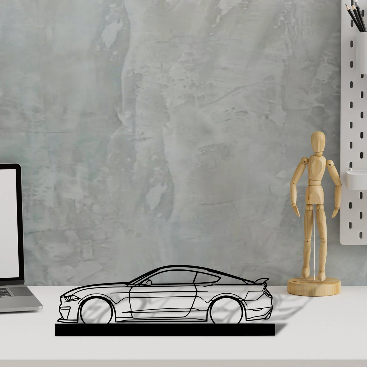 mustang-gt-s550 Silhouette Metal Art Stand - Tinvibe