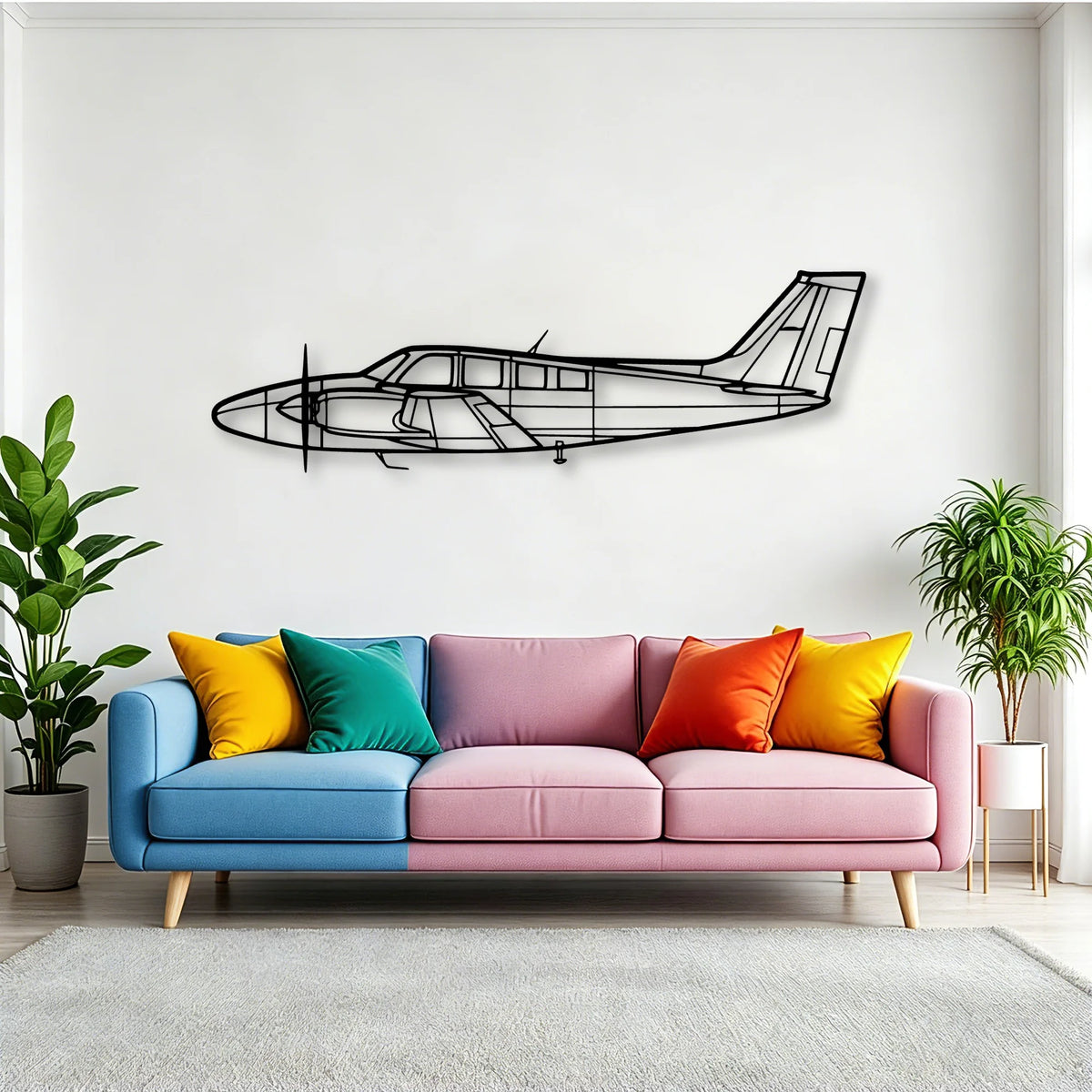 P 180 Avanti Classic Aircraft Silhouette Metal Wall Art - Tinvibe