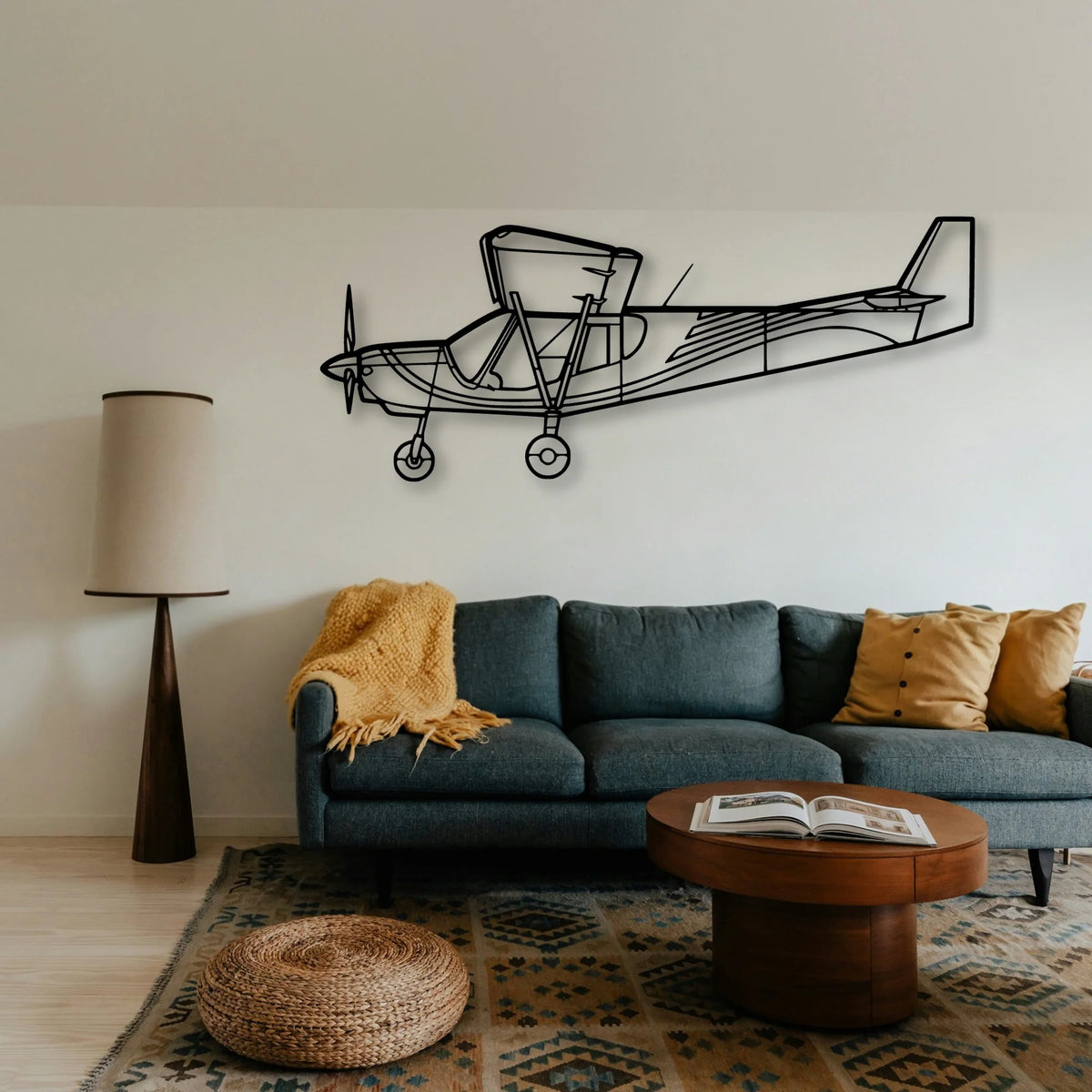 PA 24 Comanche Classic Aircraft Silhouette Metal Wall Art - Tinvibe