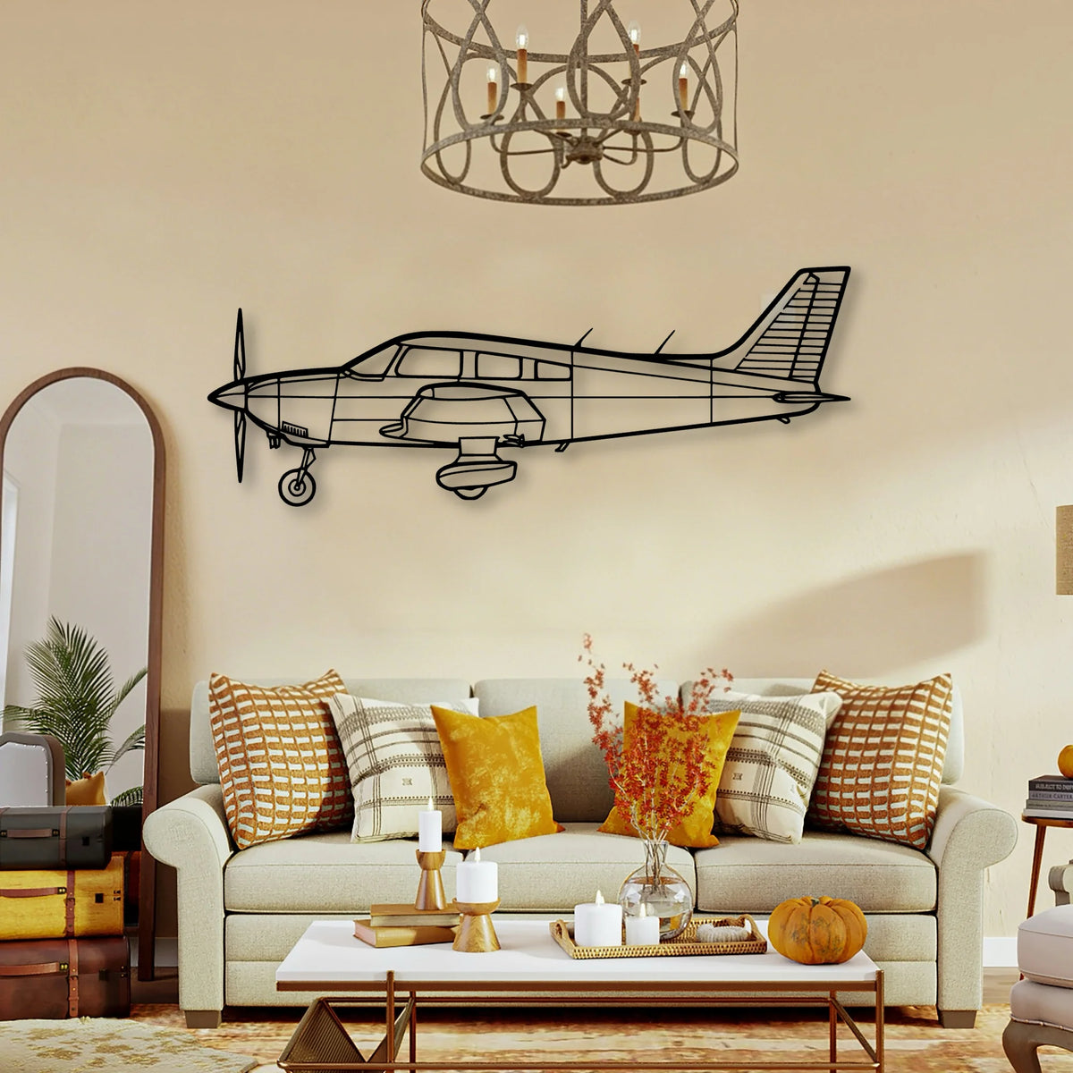 PA 28 181 Archer Classic Aircraft Silhouette Metal Wall Art - Tinvibe