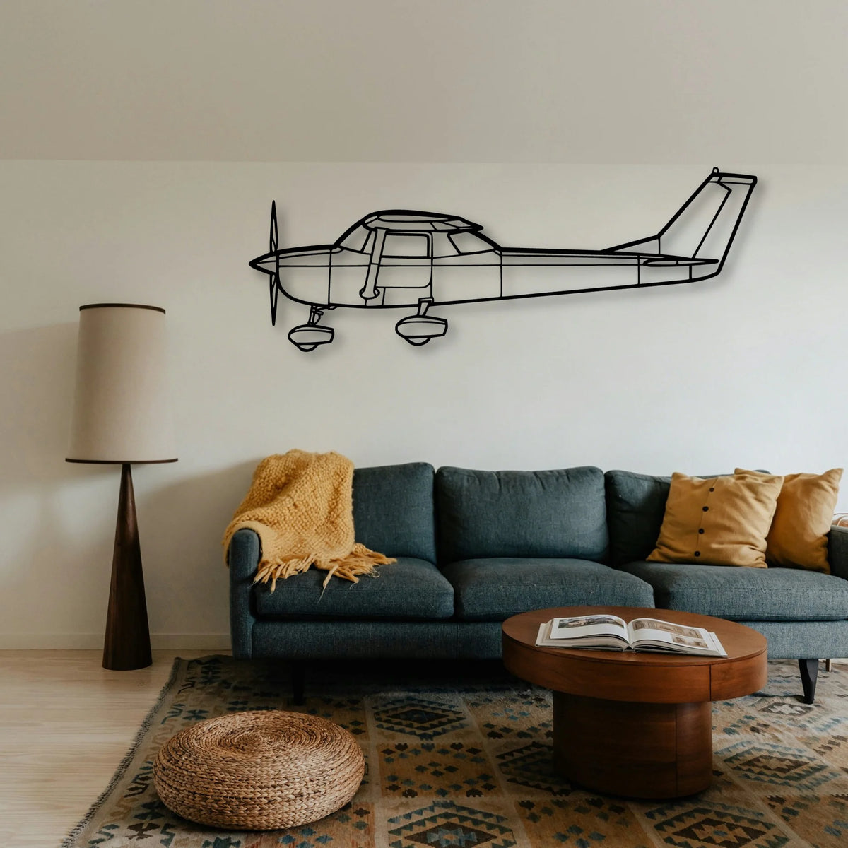 PA 34 200T Seneca Ii Classic Aircraft Silhouette Metal Wall Art - Tinvibe