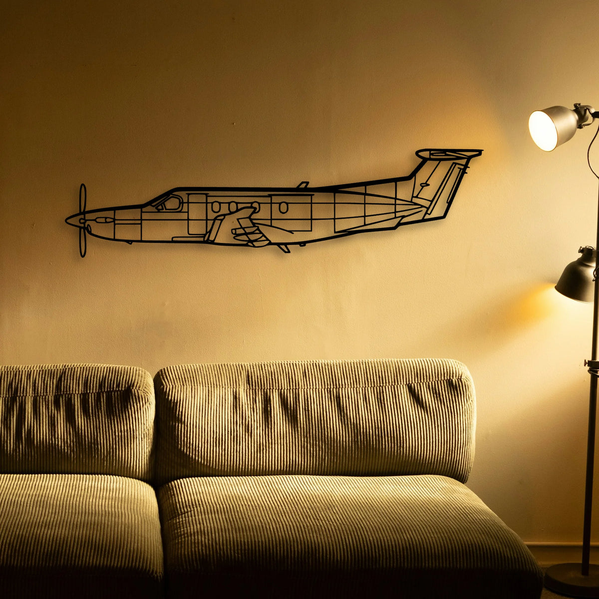 Pilatus Pc 12 Classic Aircraft Silhouette Metal Wall Art - Tinvibe