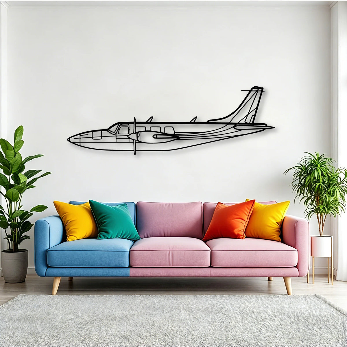 Piper Aerostar 600A Classic Aircraft Silhouette Metal Wall Art - Tinvibe