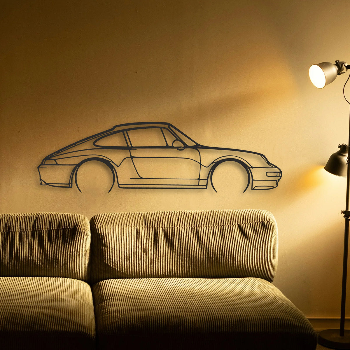 Porsche 911 Model 993 Classic Silhouette Metal Wall Art - Tinvibe
