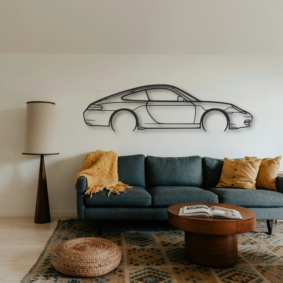 Porsche 911 Model 996 Classic Silhouette Metal Wall Art - Tinvibe