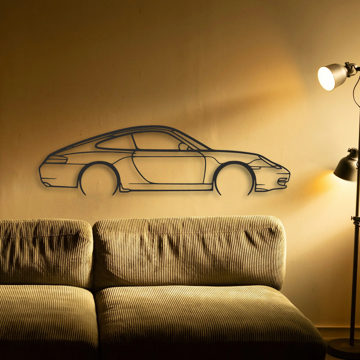 Porsche 911 Model 996 Classic Silhouette Metal Wall Art - Tinvibe