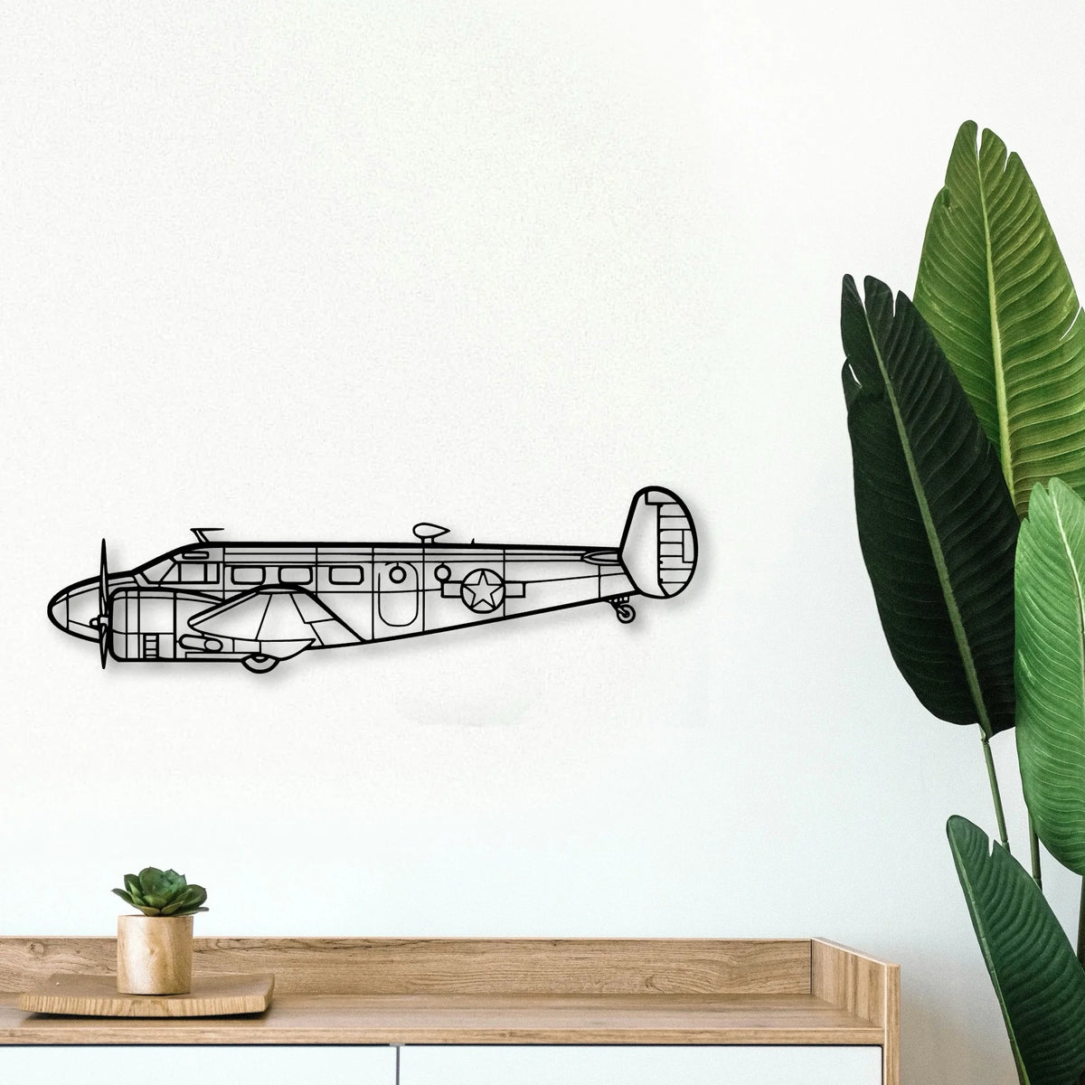 Rc 45 Classic Aircraft Silhouette Metal Wall Art - Tinvibe