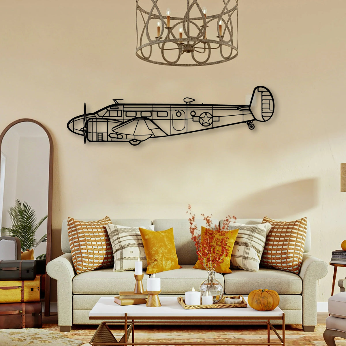 Rc 45 Classic Aircraft Silhouette Metal Wall Art - Tinvibe