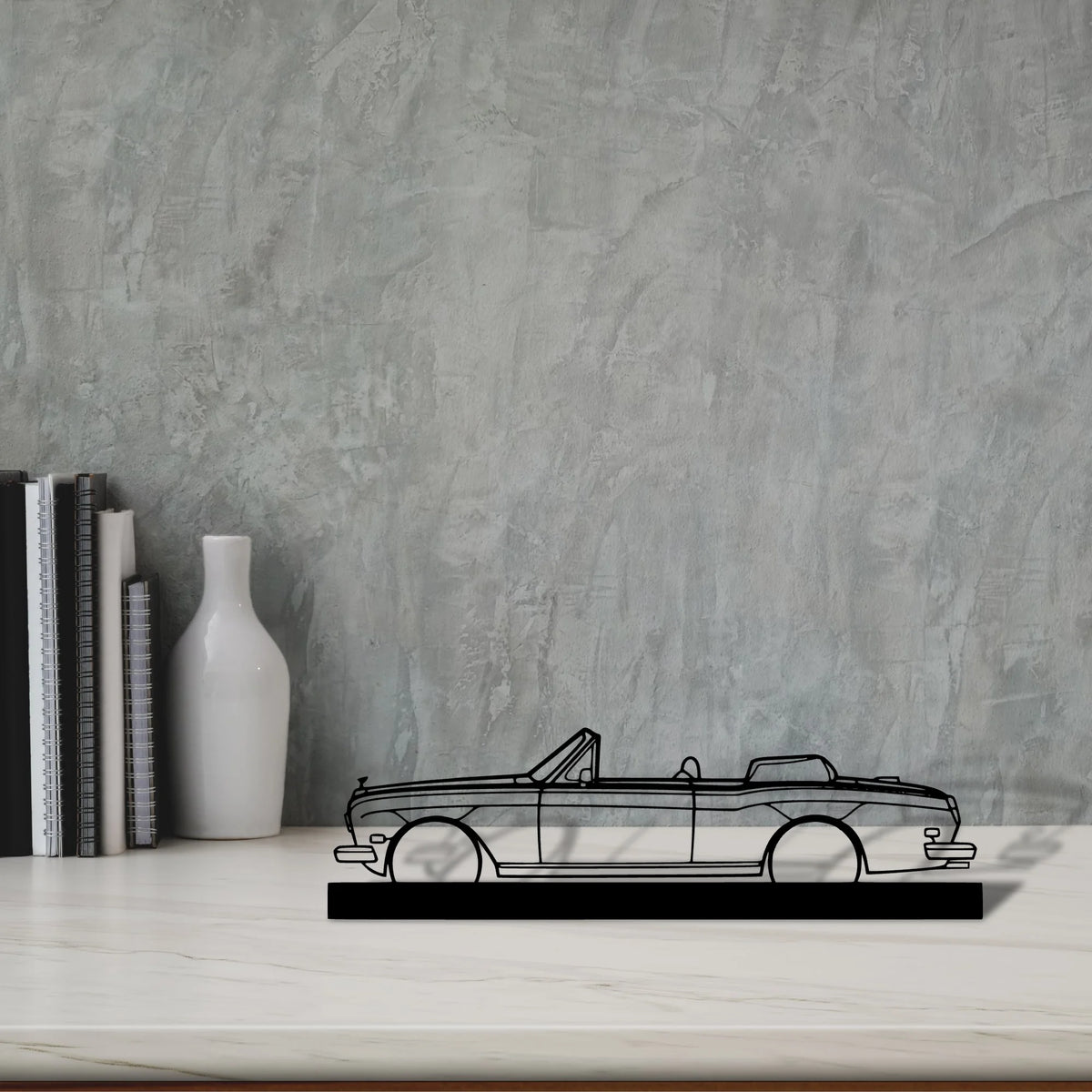 royce-corniche-convertible-1981 Silhouette Metal Art Stand - Tinvibe